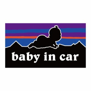 BABY IN CAR（ベビーインカー）パロゴニア パロディステッカー シール 赤ちゃんを乗せています【マグネット加工対応】