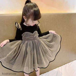 子供服 ワンピース 長袖 春秋 女の子 キッズワンピース レースワンピース チュニック 子供ドレス ジュニア ベビー服 おしゃれ 可愛い お