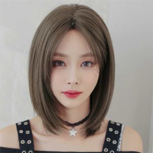 ウィッグ ボブ ショート レディース wig カツラ ボブショート セミロング ファッション 小顔 おしゃれ 自然 耐熱 ネット付き 3色選択可