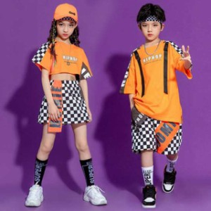 キッズ ダンス衣装 日常の服装 ヒップホップ ダンス 2点セット 男の子 上着+ズボン+ヘアバンド 女の子 上着+スカート+ヘアバンド 110 12