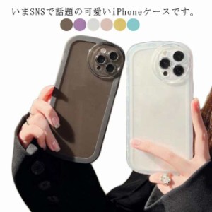 iPhone14ケース クリア iphone14pro iphone13pro max iphone12 iphone11 韓国 シリコン 耐衝撃 かわいい TPU スマホケース ウェーブ クリ