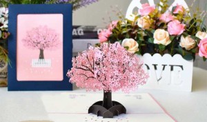 桜 3Dポップアップカード 3Dサンキューカード 結婚式 招待状カード バレンタイングリーティングカード 3Dサンキューカード ギフトカード