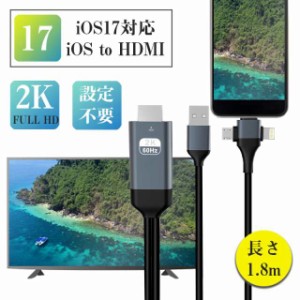 HDMIケーブル Android iPhone 3in1 テレビに映す テレビで見る 動画 モニター 接続 2K 有線 HDMI変換アダプタ