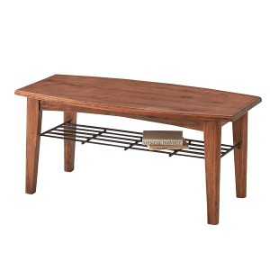 センターテーブル 棚つき コーヒーテーブル 木製 ローテーブル