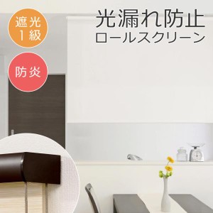 ロールスクリーン 防炎 遮光1級 一級 135×220cm ボックスカバー 設置 コード式 光漏れ防止 間仕切り おしゃれ オフィス 店舗 ロールカー