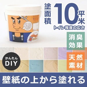 塗り壁材 補修材 リフォーム 内装 DIY セルフ 自分で 簡単 塗り壁用塗料 トイレ 塗料 消臭 天然素材 壁紙の上から 防カビ 調湿 吸湿 石灰