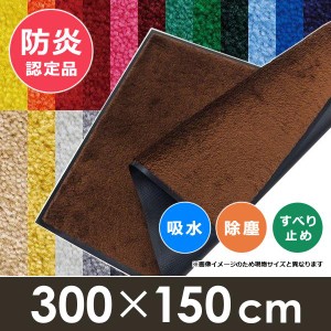 ラグ マット 300×150cm 玄関 屋外用 屋内用 業務用 防炎 吸水 滑り止め 日本製