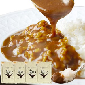 食研カレー 中辛 レトルトカレー 即席 カレー ルー ルウ 美味しい マイルド クリーミー ビーフカレー パウチ 4袋 200g 日本食研 非常食