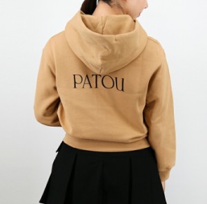 ◆PATOU パトゥ　バッグロゴプリントパーカー JE007 9995 105C ESSENTIAL LOGO ZIPPED HOODIE ジップアップ　スウェット フーディー 長袖