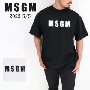 MSGM エムエスジーエム 3440MM163 メンズロゴTシャツ 半袖 クルーネック カットソー　白 黒