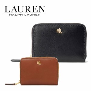 Lauren Ralph Lauren  ローレンラルフローレン レザー二つ折り財布 432876729003/432876729004 ラウンドジップ ロゴ プレゼント ギフト 