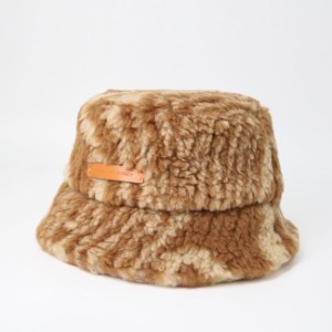 STELLA McCARTNEY ステラマッカートニー 900453WP0253 Hat Woodgrain Teddy Jacquard テディ ジャカード バケットハット ボア ウール混 