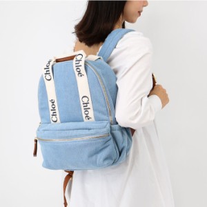 CHLOE KID’S クロエ キッズ 大人もOK LOGO PRINT DENIM BACKPACK C20044 Z10 リュックサック ロゴ A4収納可能 通学 通園 バックパック 