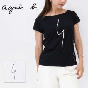 agnes b. アニエスベー E057SE3 レディースロゴTシャツ クルーネック コットン カットソー