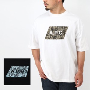 A.P.C. APC アーペーセー COFBT H26317 Cobra AAB/WHITE LZZ/BLACK 半袖Tシャツ クルーネック カットソー パイソン オーバーサイズ ロゴT