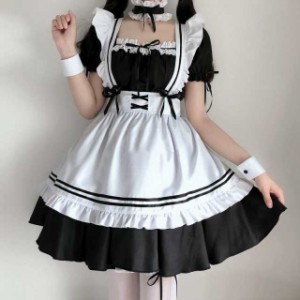 メイド服 ゴシック ロリータ ワンピース アニメ 春 夏 秋 冬   フリル ドレス 夢 可愛い 病み かわいいゴスロリ cosplay lolita 白ロリ