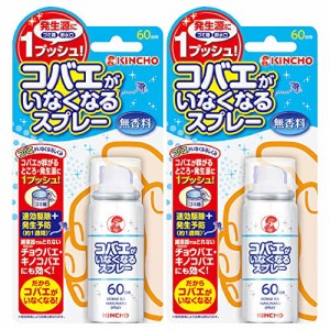 KINCHO コバエがいなくなるスプレー 60回用 駆除 発生予防 2個 ゴミ箱 コバエ スプレー