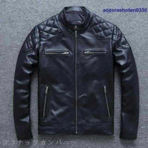 牛革 メンズ革ジャン 本革 秋冬 レザージャケット ライダースジャケット バイクウェア シングル 男性用 上品 防寒防風