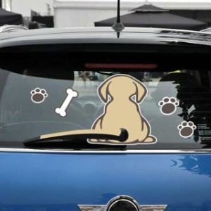 リアワイパーステッカー 犬 足跡 足あと 車用ステッカー 車用シール リアワイパー用 バックワイパー用 カーステッカー 自動車用 車用品