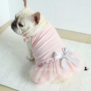 犬服ハンドメイドリボンボアワンピ