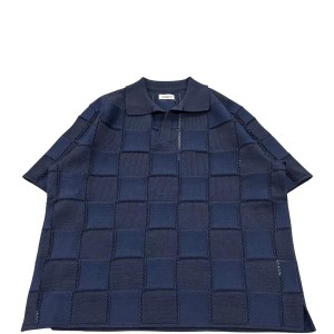 15%OFFクーポン配布中 COOHEM / LINKS CHECK KNIT PULLOVER NAVY コーヘン サマーニット スキッパーシャツ