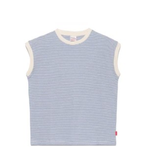 15%OFFクーポン配布中 Healthknit / ナローボーダー　スリーブレス　NAT / BLUE ヘルスニット　 ノースリーブ