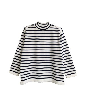 15%OFFクーポン配布中 Yonetomi  /WAVE COTTON BASQUE KNIT PULLOVER  MOCK NECK ヨネトミ