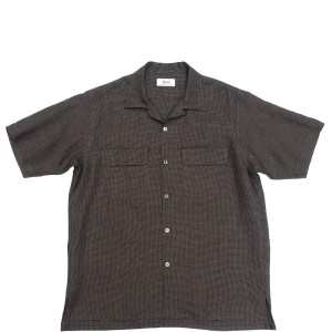 20%OFFクーポン配布中 Riprap / OPEN COLLAR SH S/S (LINEN GINGHAM CHECK) リップラップ オープンカラーシャツ