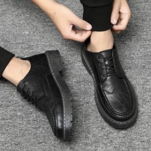 ビジネスシューズ メンズ シューズ　メンズシューズ 靴 紳士靴 カジュアル 革靴　通勤靴 紐靴 厚底　歩きやすい シンプル