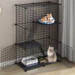 ペットケージ キャットケージ 3段 ステップ台 ジョイント式　猫ケージ　ペット　小屋 ペットフェンス　ペットケージ ねこ 小動物 犬 ウサ