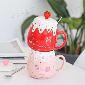 コーヒーカップ いちご マグカップ 陶器 グッズ お茶カップ　 かわいい おしゃれ 仕事用 贈り物 耐熱カップ 人気