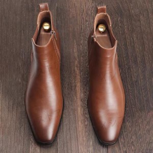 チェルシーブーツ 紳士靴 メンズブーツ 靴 エンジニアブーツ シンプル エナメル ロングノーズ PU革