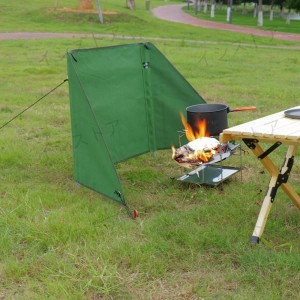 焚火 陣幕 大型風防板　アウトドア　キャンプ コンパクト 難燃 風除け 防寒 防風 熱集中 耐久性　収納袋付　コンパクト　釣り　BBQ