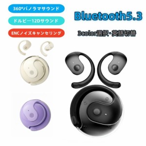 2024最新 ワイヤレスイヤホン 骨伝導イヤホン Bluetooth5.3 コードレスイヤホン 音漏れ防ぐ スポーツ Hi-fi 超軽量 超長待機 耳掛け式 通