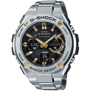 カシオ CASIO 正規品 時計 腕時計 G-SHOCK Gショック Gスチール 電波時計 タフソーラー メンズ ブランド シルバー ブラック ゴールド GST