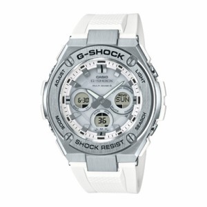 カシオ CASIO 正規品 時計 腕時計 G-SHOCK Gショック Gスチール ミッドサイズ 電波時計 タフソーラー メンズ ホワイト シルバー ブランド