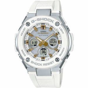 カシオ CASIO 正規品 時計 腕時計 G-SHOCK Gショック Gスチール ミッドサイズ 電波時計 タフソーラー メンズ ホワイト ゴールド ブランド