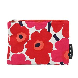 マリメッコ MARIMEKKO ポーチ コスメポーチ 化粧ポーチ レディース 即日発送 ブランド 47198 レッド KAIKA MINI UNIKKO COSMETIC BAG 1 W