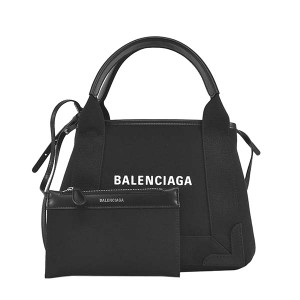 バレンシアガ BALENCIAGA バッグ トートバッグ 2WAY ショルダーバッグ 390346 レディース ブラック 黒 ホワイト コットン レザー 本革 牛