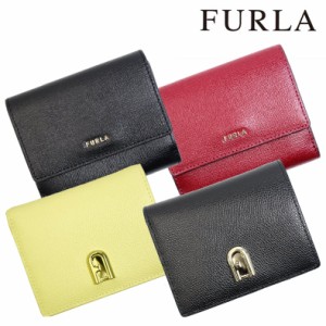 フルラ FURLA 財布 二つ折り財布 折財布 レディース バビロン BABYLON サフィアーノレザー カーフレザー 本革 ブラック レッド ロゴ ブラ