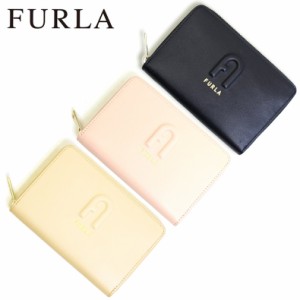 フルラ FURLA 財布 二つ折り財布 折りたたみ財布 ラウンドファスナー リタ pds7fri-e3 レディース ベージュ ピンク ブラック レザー 本革