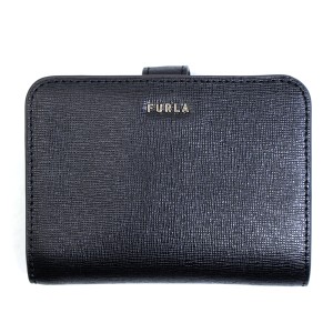 フルラ FURLA 財布 二つ折り財布 折りたたみ財布 バビロン S pcy0uno-b3-o6 レディース ブラック ゴールド サフィアーノレザー 本革 ロゴ