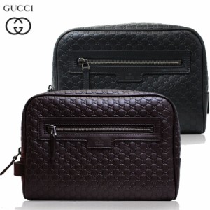 グッチ GUCCI バッグ メンズ ギフト 男性 プレゼント セカンドバッグ ポーチ レザー 本革 マイクロ グッチシマ GG ブラック ダークブラウ