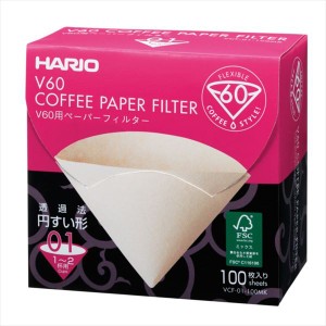 ハリオ HARIO V60枚用 コーヒーグッズ ペーパーフィルターＭ 100枚 コーヒーフィルター箱入り 1〜2杯用 コーヒーグッズ