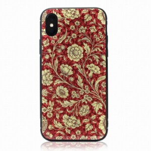 luminio ルミニーオ iPhone XS X ケース アイフォンケース イタリア製紙 日本製 スマホケース カバー 花柄 ワイン itl1902-2win 