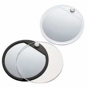 マークレススタイル 鏡 手鏡 おしゃれ 小さい クリアスライドミラー ラウンド ブラック ホワイト 黒 白 ハンドミラー tm-0063