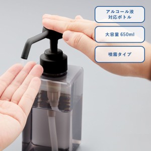 マークレススタイル MARKLESS STYLE アルコール用プッシュボトル650ml 消毒 シンプル 無地 メンズ ギフト レディース 大容量 ディスペン