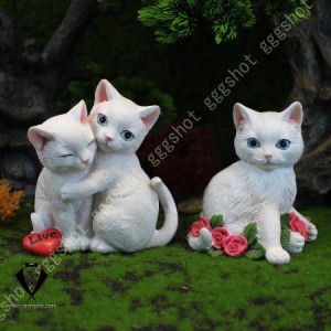 猫 置物 リアル ねこ ネコ キャット リアルな猫の置物 動物オブジェ 庭オブジェ ネコの置物 飾りもの 愛らしい 猫置き物可愛い 花壇の置