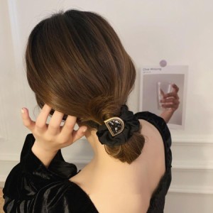 ヘアゴム 大人 シュシュ 3個 セット おしゃれ かわいい 大人っぽい 韓国アクセサリー 上品 人気商品 クリスマス プレゼント 黒 高級