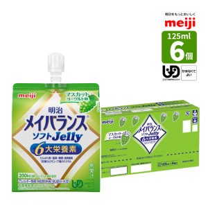 介護食 メイバランス ソフトJelly マスカットヨーグルト味 125ml (200kcal)×6個 少量高エネルギー メイバランスソフトゼリー 明治 区分4